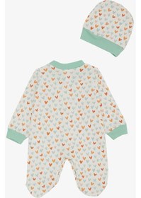 Resim Breeze Kız Bebek Patikli Tulum Renkli Kalpler Desenli 0-6 Ay, Beyaz-beyaz Beyaz 