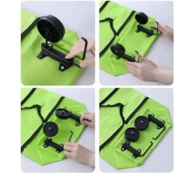 Resim Alışveriş Çantası Katlanabilir Pazar Arabası Tekerlekli Pazar Arabası Katlanabilir - Lisinya 