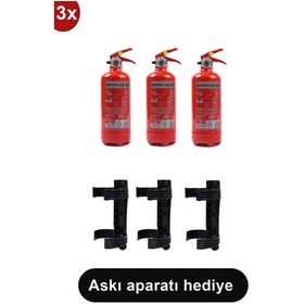 Resim Yangın Tüpü Söndürücü Askısı Plastik 3 adet , 1 kg 3 Adet Araç Tü 