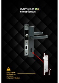 Resim Plastik Oda Kapı Kolu, Pvc Pimapen Uyumlu, Antrasit, 40 Takım / 1 Koli 