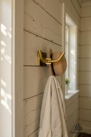 Resim İSAOĞLU YAPI Antik Gold Bornozluk Eskitme Askılık Pirinç Premium Paslanmaz Banyo Askılık 
