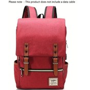 Resim Cordial Vintage Tarzı Açık Mavi Burgundy Laptop Sırt Çantası Kahverengi Kayışlar Ve Cepler 15.6 İnç Bilgisayar - Siyah 