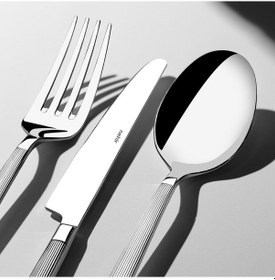 Resim Nehir Maria Sade 12 Kişilik 72 Parça Kutulu Çatal Kaşık Bıçak Takımı GÜmüş 