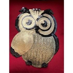 Resim Gönülden Tasarım Baykuş Pul Payetli Kırlent Yastık Kılıfı 40 x 40 cm 