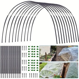 Resim Dayanıklı Fiber Çubuklarla 54 Parça Seralık Hoop Seti, Ayrılabilir Bitki Destek & Fidan Kemeri - Hava Koşullarına Dayanıklı Bahçe Tüneli Kiti 