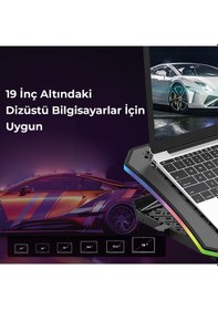 Resim Bix BX-CP02G Dijital Göstergeli RGB Aydınlatmalı Gaming Notebook Soğutucu 
