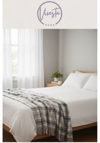 Resim Yumuşacık Scotch Battaniye 150 200 Cm Sıcak, Şık Ve Konforlu Tasarım Gri 