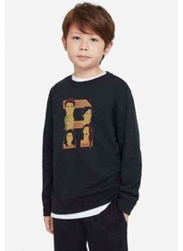 Resim Riverdale R Head Baskılı Unisex Çocuk Siyah Sweatshirt Siyah 