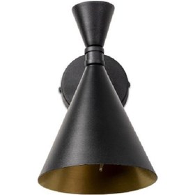 Resim Riolight Retro 1,rustik,vintage Siyah İçi Gold 1xe27 Duylu Tekli Siyah 