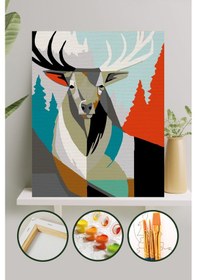 Resim Sayılarla Boyama Tuval Seti 40x50 Cm - Alageyik 