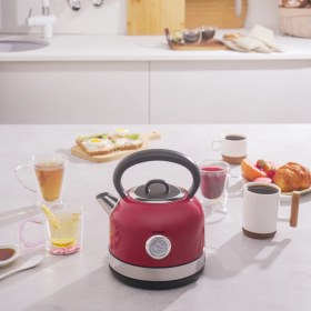 Resim Karaca Retro Su Isıtıcısı Kettle 2202 Kırmızı 2200W 