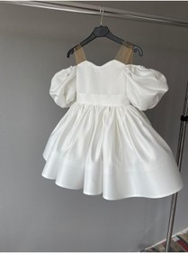 Resim She Dress Öpücük Yaka Kolları Taşlı, Balon Kol Elbise. Kız Çocuk Abiye/Elbise 