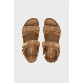 Resim Guess Logolu Cırt Cırtlı Süet Dokulu Sandalet FLPFLOESU03 Bayan Sandalet Flpflo ESU03 Brown 