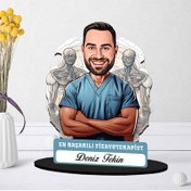 Resim Kişiye Özel Erkek Fizyoterapiste Hediye Karikatürlü Biblo 
