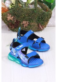 Resim Vicco 332.p25y.255 Felipe Saks Mavi Rahat Esnek Işıklı Erkek Çocuk Sandalet Saks 