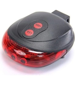 Resim Çok Fonksiyonlu Pilli Bisiklet LED Lazer Işığı Arka Stop Lambası 