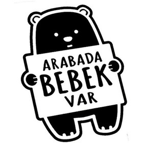 Resim Arabada Bebek Var Ayıcık Sticker Oto-motor-laptop-duvar-dekor 20 X 30 Cm 