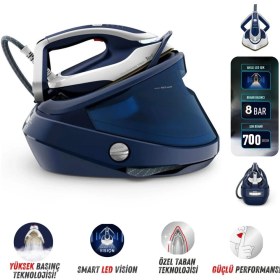 Resim Tefal 8 Bar Premium Buhar Kazanlı Ütü, Yüksek Basınç Teknolojisi, Özel Tabanlı- Güçlü Buhar - 700g/dk- Smart LED 