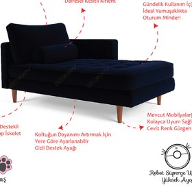 Resim Decoraev Ürgüp Lacivert Rahat Josefin Koltuk Tv Koltuğu Dinlenme Koltuğu Terapi Koltuğu Psikolog Koltuğu-Sol 