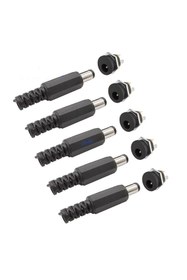 Resim Daier Dc Şase 2.1mm Somunlu Ø12mm Dişi Ve Erkek Jak Fiş 5li Takım Set 