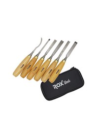 Resim Rox Wood Ahşap Oyma Iskarpela Seti 6 Parça Neopren Çantalı 