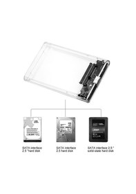 Resim Wozlo 2.5 İnch Sata Type-c Usb 3.1 Hard Disk Kutusu - Usb 3.0 Sata Hdd Ssd Harici Kutu - Şeffaf 