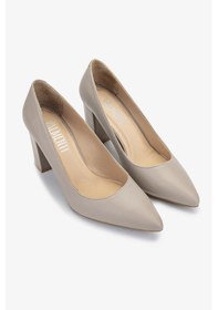 Resim Valmenti Samanta Kadın Vizon Hakiki Deri Topuklu Ayakkabı 248 243 Bn Ayk Y24 Vizon 