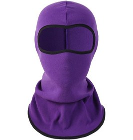 Resim Butu Motosiklet Bisikleti Bisiklet Kayak İçin Rüzgar Geçirmez Termal Balaclava Yüz Maskesi Boyun Isıtıcı - Koyu Mor 