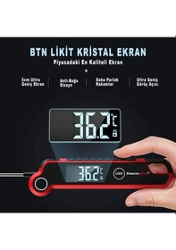 Resim Thermopro TP620 Su Geçirmez Katlanabilir LED Ekranlı Gıda Pişirme Termometresi - T09416 