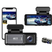 Resim Coverzone Mini Çift Lensli WiFi GPS Dash Kamera - 4K Ön Kamera & 1080P Arka Kamera, Gece Görüşü M6 