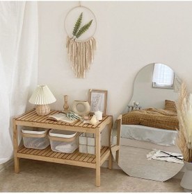 Resim Çok Amaçlı Izgara Model Ahşap Komodin Ceviz 