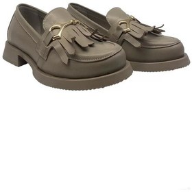 Resim Albini A-10427 Kadın Deri Loafer Ayakkabı - Vizon 