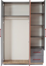 Resim Antre Karyola Çalışma Masası Komodin Kitaplık Genç Odası Dolap Antrasit 