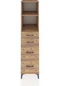 Resim Kronos Dolap 2 Raflı 4 Çekmeceli 44x59x182 Çam-çam Atlas Çam 