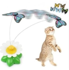 Resim Hareketli Pilli Kelebek Kedi Oyuncağı 