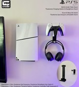 Resim Playstation 5 Slim Duvar Standı ve Şarj İstasyonu Standı Gaming Aksesuar 