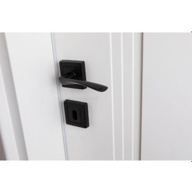 Resim Siyah Kare Brawo Oda Kapı Kolu (İç - Dış Takım) 