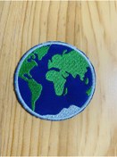 Resim ZID Dünya Gezegen Küre Nakış Yama Patch 6x6 Cm 