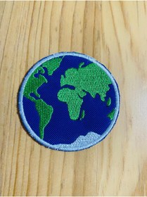 Resim ZID Dünya Gezegen Küre Nakış Yama Patch 6x6 Cm 