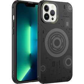 Resim İphone 12 Pro Max Uyumlu Zore Wireless Şarj Özellikli Desenli Hot Kılıf-siyah Siyah 