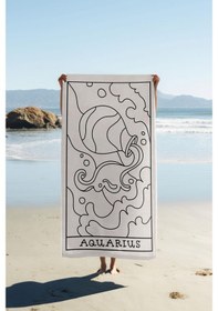 Resim Dijital Baskı Plaj Deniz Havlusu Kova Burcu Desenli Peştamal Hvl0051 Renkli 