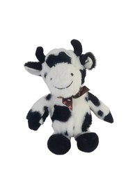 Resim Sevimli Peluş İnek Hediyelik Uyku Arkadaşı 40 Cm Siyah 