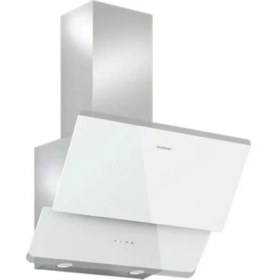 Resim Silverline 3490.6 Oslo Beyaz 60 cm Cam Davlumbaz Duvar Tipi Eğimli Tasarım Modern Renk 