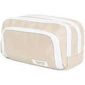 Resim Ganzhoushop Büyük Kalem Kutusu Bölmeleri Kalem Kesesi Büyük Kapasiteli Kalem Çantası Saklama Kalem Çantası, Bej 