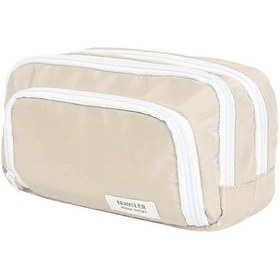 Resim Ganzhoushop Büyük Kalem Kutusu Bölmeleri Kalem Kesesi Büyük Kapasiteli Kalem Çantası Saklama Kalem Çantası, Bej 