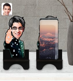 Resim Bk Gift Kişiye Özel Matrix Neo Karikatürlü Ahşap Biblo Telefon Standı-1 
