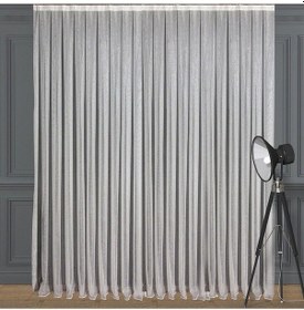 Resim Gümüş Simli Keten Tül Perde Yüksek Kalite Seyrek Pile 1'e 2 Pile-gümüş Gümüş 