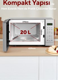 Resim KUMTEL HM-13 Dijital Mikrodalga Fırın - Silver 
