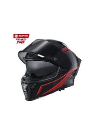 Resim Scoyco FF-871 FIRE SİYAH-KIRMIZI-CARBON GÜNEŞ VİZÖRLÜ KAPALI KASK (SİYAH CAMLI) 