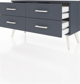 Resim Arges Şifonyer 4 Raflı 88x30x48 Antrasit-antrasit Antrasit 